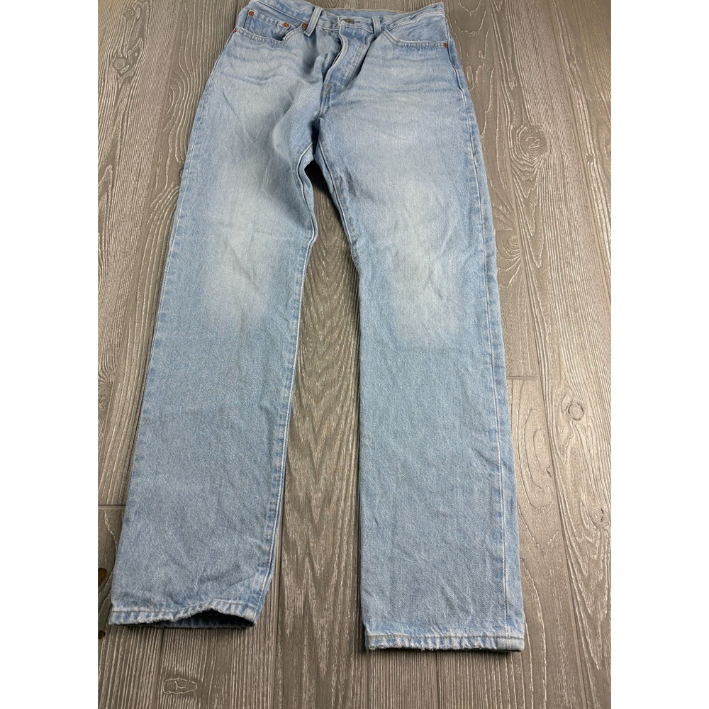 Levi's Jeans Womens 28 Straight Leg Button Fly Blue Denim High Rise Inseam 31